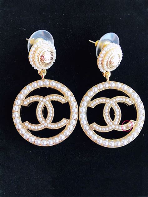 chanel diamond earrings cc|authentic chanel pearl earrings.